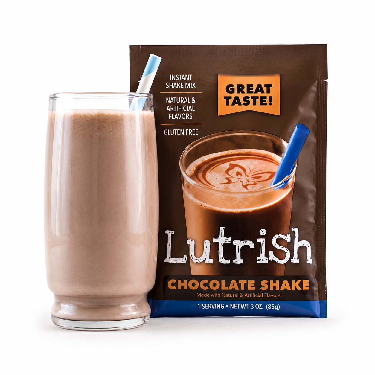 Lutrish Chocolate High-Calorie Shake - 12 Packets
